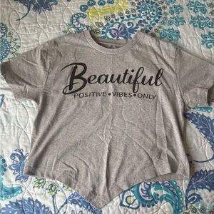 Gray Graphic T-Shirt with Positive Message